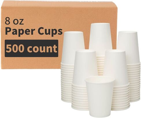 RACETOP 8 oz 500 Pack Disposable Paper Coffee Cups, Disposable Paper Cups, Hot Coffee Cups for Office, Party, Home in Saudi Arabia