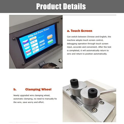 Automatic Wire Crimp Terminal Pull Tester 490N(50kgf) 110V | 100W, Touch Screen, 600mm/min in Kuwait