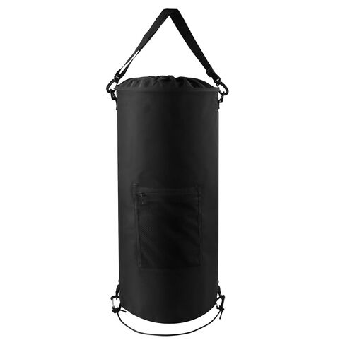 سلة مهملات القارب، حامل حقيبة قمامة القارب من النايلون المقاوم للماء، سلة قمامة بحرية محمولة قابلة للطي مع مقبض علوي، مشابك وجيب جانبي 11.89-15.59 جالون أو عائم، صيد الأسماك، التخييم، RV in Kuwait