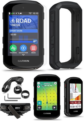 Garmin Edge 850 Compact GPS Cycling Computer Black Case Bundle | Color Touchscreen, 36HR Saver Battery, Training & Performance | Includes PlayBetter Silicone Case & HD Screen Protectors in Kuwait
