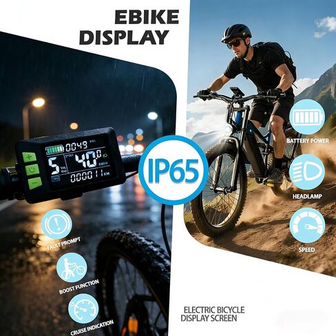 E-Bike LCD Computer, 24-60V Universal Speedometer Odometer Display for Electric Bike Scooter Handlebars in Kuwait