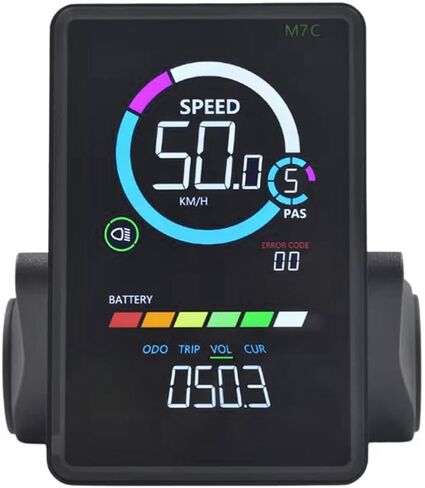 M7C-2 دراجة كهربائية شاشة LCD عداد 24 فولت 36 فولت 48 فولت 60 فولت E سكوتر لوحة LCD مع USB UART لاستبدال الدراجة الكهربائية الجبلية 5PIN، أسود in Kuwait