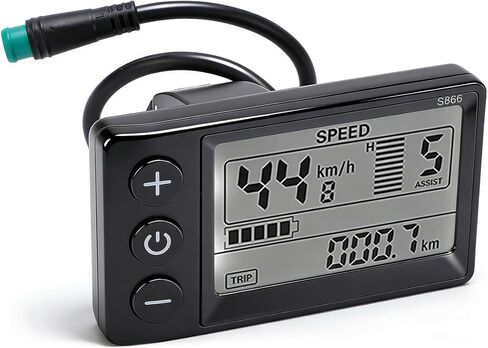 شاشة LCD للدراجة الكهربائية، عداد عرض LCD للدراجة الكهربائية S866، لوحة تحكم بشاشة LCD مع عداد المسافات للدراجة لملحقات مقود الدراجات الإلكترونية 24 فولت 36 فولت 48 فولت in Kuwait
