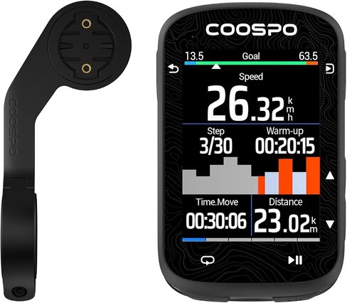 جهاز كمبيوتر COOSPO ملون بشاشة لمس GPS للدراجة CS600، عداد سرعة GPS لاسلكي IPX7 مقاوم للماء لركوب الدراجات مع حامل كمبيوتر أمامي للدراجة in Kuwait