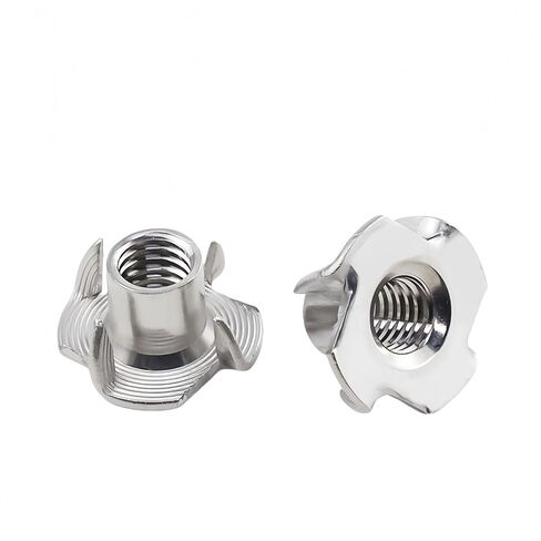 63 قطعة 1/4"-20 T-Nuts 18-8(304) من الفولاذ المقاوم للصدأ 4-Prong T-Nut DIN1624 UNC معايير الخيط الإمبراطوري لتسلق الجدار أثاث النجارة DIY المشاريع in Kuwait