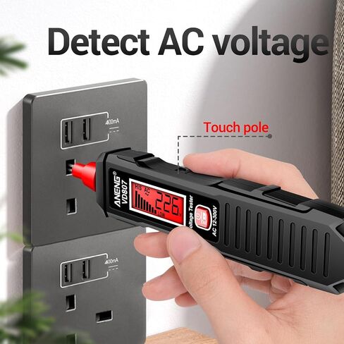 ST181 المشبك متر مع VD807 اختبار الجهد عدم الاتصال يقيس التيار المتردد، AC / DC الجهد، السعة، المقاومة، الثنائيات، استمرارية التردد الخلفي أدوات كهربائية، اختبار القلم بحجم الجيب in Kuwait