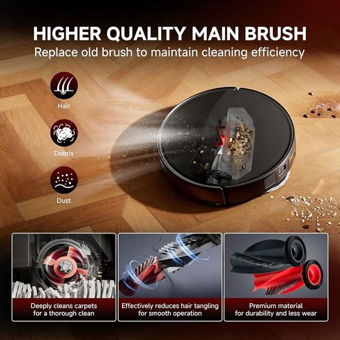 SAROS 20 Accessories for Roborock SAROS 10R/Qrevo Edge 2/Qrevo CurvX/SAROS 20/Curv 2 Pro /Curv 2 Prox, SAROS 10R Replacement Parts: 2 Roller Brushes, 6 Side Brushes, 8 Mop Pads, 4 Filters, 6 Dust Bags in Kuwait