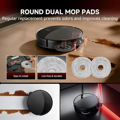 SAROS 20 Accessories for Roborock SAROS 10R/Qrevo Edge 2/Qrevo CurvX/SAROS 20/Curv 2 Pro /Curv 2 Prox, SAROS 10R Replacement Parts: 2 Roller Brushes, 6 Side Brushes, 8 Mop Pads, 4 Filters, 6 Dust Bags in Kuwait