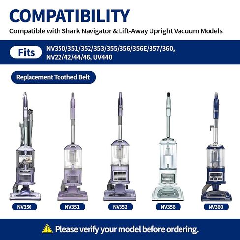 أحزمة فراغ بديلة لـ Shark Navigator وLift-Away NV350 NV360 NV352 NV353 NV355 NV351 NV356 NV357 UV400 UV410 UV420 UV440 ZU60 ZU561 ZU562 - متوافقة مع السلسلة المستقيمة (عبوتان) in Kuwait