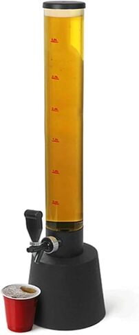 موزع برج المشروبات الشفاف بسعة 3 لتر من Beer Tower مع أنبوب ثلج متضمن، وصنبور متكامل سهل التنظيف ومزدوج الحركة in Kuwait