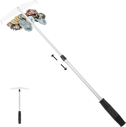 TOYANDONA Telescopic Poker Chip Rake, Retractable Croupier Stick, Professional Chip Collector and Pusher for Home Game, Texas Hold'em, Blackjack and Roulette Table Accessories in Kuwait