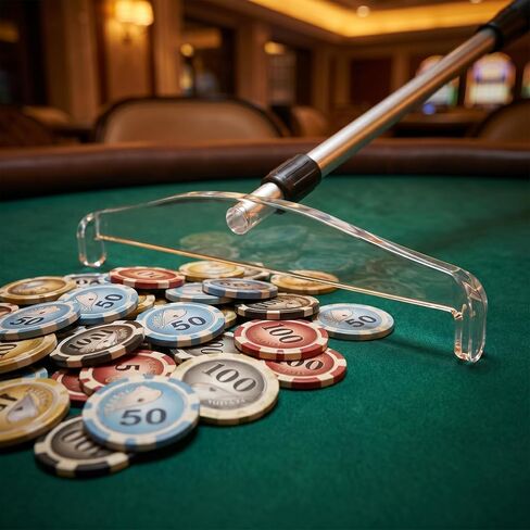 TOYANDONA Telescopic Poker Chip Rake, Retractable Croupier Stick, Professional Chip Collector and Pusher for Home Game, Texas Hold'em, Blackjack and Roulette Table Accessories in Kuwait