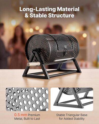 VEVOR Raffle Ticket Spinner, 11.6" x 6.6" Holds 2500 Tickets or 100 Ping Pong Balls, Raffle Drum Lottery Spinning Cage with Reinforced Handle, Stable Triangular Stand, for Events and Gatherings, Black in Kuwait