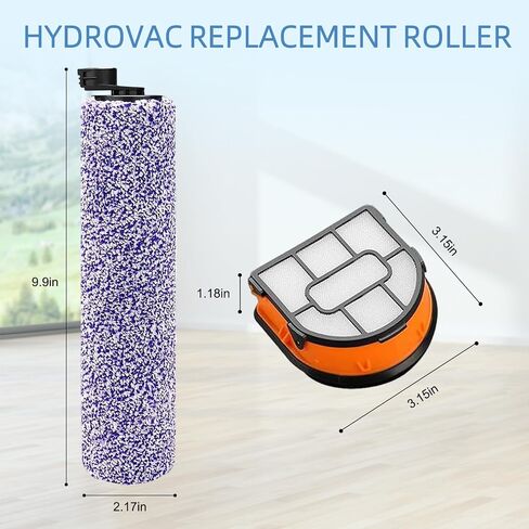 فلتر بكرة فرشاة بديلة من HydroVac: لـ Shark WD101 WD201 WD100 WD200 AW201 WD200C WD201C WD101C AW261 WD160 Hydrovac XL مكنسة كهربائية 3 في 1، مكنسة كهربائية Pro XL اللاسلكية، جزء WDFF1 WDB1 in Kuwait