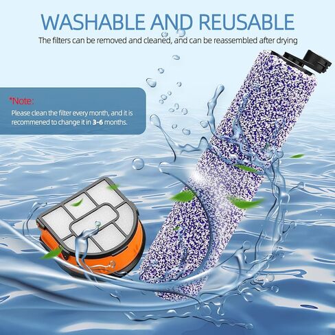 فلتر بكرة فرشاة بديلة من HydroVac: لـ Shark WD101 WD201 WD100 WD200 AW201 WD200C WD201C WD101C AW261 WD160 Hydrovac XL مكنسة كهربائية 3 في 1، مكنسة كهربائية Pro XL اللاسلكية، جزء WDFF1 WDB1 in Kuwait