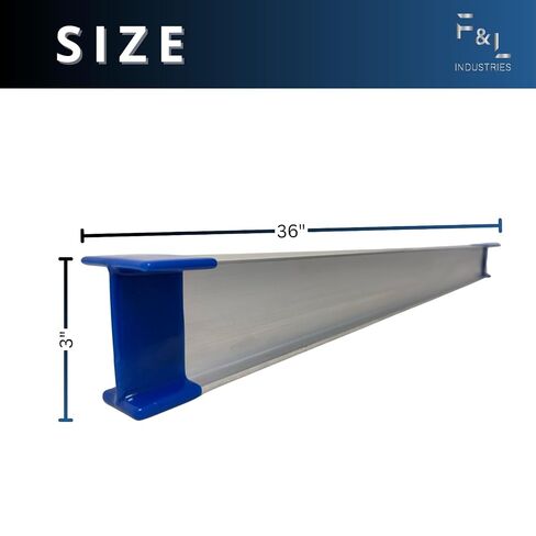 F&L ألومنيوم I-Beam - سبيكة 6061، حاجز دعم هيكلي لأرجل حامل مكيف الهواء بطول 36 بوصة، مصمم للموافقات على كود البناء. (تمت الموافقة على قانون البناء في ميامي ديد وفلوريدا) (عبوة من 36 بوصة - قطعتين) in Kuwait