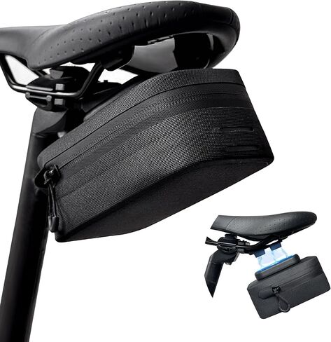 Magnetic Bike Seat Bag, Bicycle Saddle Bag Under Seat with Magnetic Quick-Release Buckle, Waterproof Zipper Bike Pouch for Mountain Road Bike Accessories, Easy to Access, Small in Kuwait