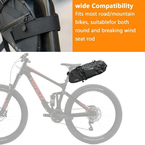 Waterproof Bike Saddle Bag Large Capacity 15L Bikepacking Bicycle Seat Bag for Road Mountain in Kuwait