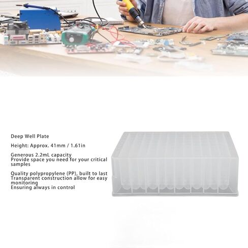 Deep Well Plate, 96 Wells Deep Well Storage Plate, 2.2 mL, Autoclavable, Polypropylene, Pack of 10, for Identification System, Hts, Motherboard Sampling and Storage in Kuwait