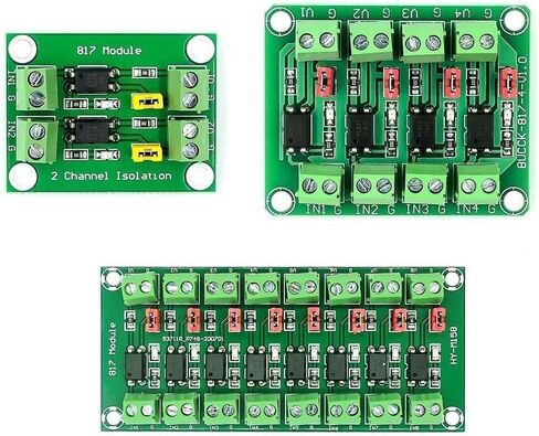 وحدة عزل الجهد PC817 Optocoupler 3.6-30V ABS لوحة معزولة كهروضوئية مع غطاء الطائر، 2/4/8 قناة (2 قناة) in Kuwait