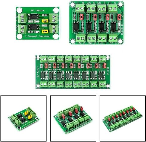 وحدة عزل الجهد PC817 Optocoupler 3.6-30V ABS لوحة معزولة كهروضوئية مع غطاء الطائر، 2/4/8 قناة (2 قناة) in Kuwait