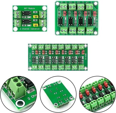 وحدة عزل الجهد PC817 Optocoupler 3.6-30V ABS لوحة معزولة كهروضوئية مع غطاء الطائر، 2/4/8 قناة (2 قناة) in Kuwait
