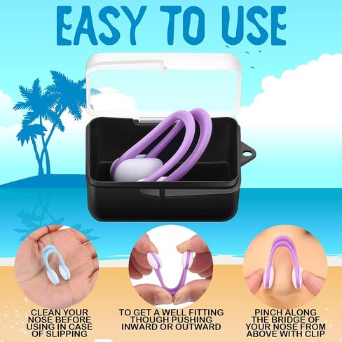Arrowbash 12 Pcs Swimming Ear Plugs and Nose Clips Reusable Waterproof Silicone Earplugs Nose Guards with Storage Box for Swimmers Pool Beach Bath Surfing Kayaking Colorful Unisex Design in Kuwait