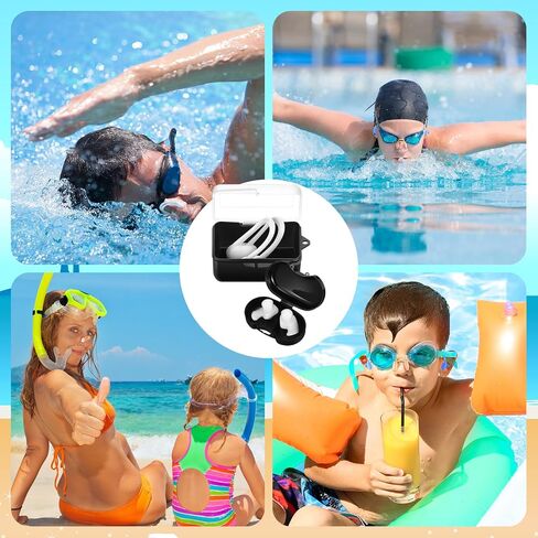 Arrowbash 12 Pcs Swimming Ear Plugs and Nose Clips Reusable Waterproof Silicone Earplugs Nose Guards with Storage Box for Swimmers Pool Beach Bath Surfing Kayaking Colorful Unisex Design in Kuwait