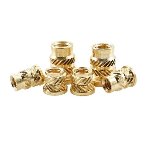 20pcs M8 OD 10mm Height 6-15mm Heat Threaded Inserts Press Flange Brass Nuts Knurled Hot Melt Copper Insert for 3D in Saudi Arabia