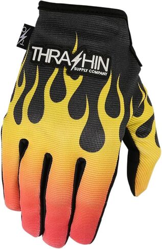 قفازات قماشية للرجال من Thrashin Supply Stealth Flame أسود/برتقالي MD in Kuwait