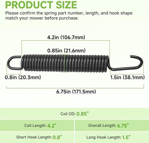 732-04247 Extension Spring Compatible with MTD Cub Cadet Troy-Bilt Craftsman Riding Lawn Mowers LT1042 SLT1554 LGT1054 LGTX1054 42" 50" 54" Deck Belt Tension Spring Replacement Parts in Kuwait