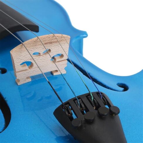 violin; Natural solid wood satin acoustic violin entry-level kit in deep blue (3/4) in Kuwait
