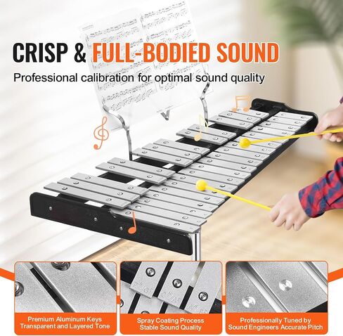 مجموعة Happybuy Professional 32 Note Glockenspiel Xylophone مع حامل وحقيبة in Saudi Arabia