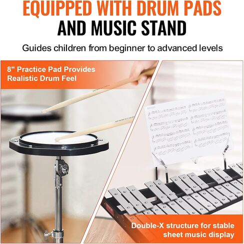 مجموعة Happybuy Professional 32 Note Glockenspiel Xylophone مع حامل وحقيبة in Saudi Arabia