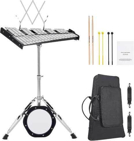 مجموعة Happybuy Professional 32 Note Glockenspiel Xylophone مع حامل وحقيبة in Saudi Arabia