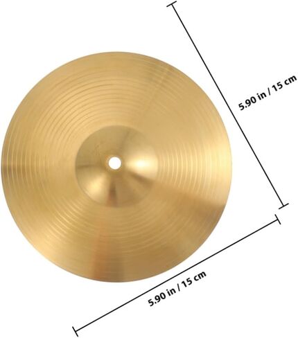 Toddmomy 6-inch Brass Crash Cymbal for Drum Kit Metal Drum Cymbal Accessory Practice Crash Suitable for Jazz and Beginner Drummers in Kuwait