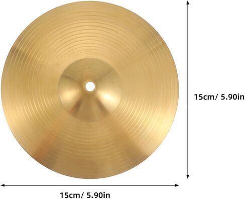 Toddmomy 6-inch Brass Crash Cymbal for Drum Kit Metal Drum Cymbal Accessory Practice Crash Suitable for Jazz and Beginner Drummers in Kuwait