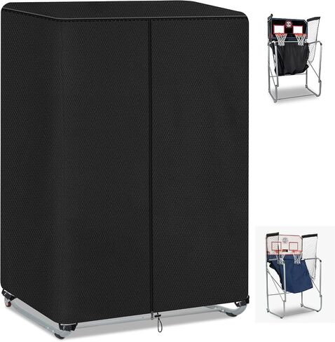 Basketball Arcade Game Cover, 600d Oxford Waterproof Dust Protective Covers for Electronic Basketball Hoop Game with Zipper,for Home Commercial,Black (Black, 130*102*210CM) in Kuwait