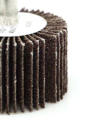 Benchmark Abrasives 1-1/2" x 1" Aluminum Oxide Flap Wheel with 1/4" Shank Mounted, Perfect for Woodworking Grinding Polishing Rust Paint Removal (10 Pack) - 80 Grit in Kuwait