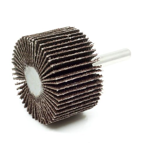 Benchmark Abrasives 1-1/2" x 1" Aluminum Oxide Flap Wheel with 1/4" Shank Mounted, Perfect for Woodworking Grinding Polishing Rust Paint Removal (10 Pack) - 80 Grit in Kuwait