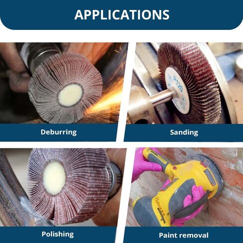 Benchmark Abrasives 1-1/2" x 1" Aluminum Oxide Flap Wheel with 1/4" Shank Mounted, Perfect for Woodworking Grinding Polishing Rust Paint Removal (10 Pack) - 80 Grit in Kuwait