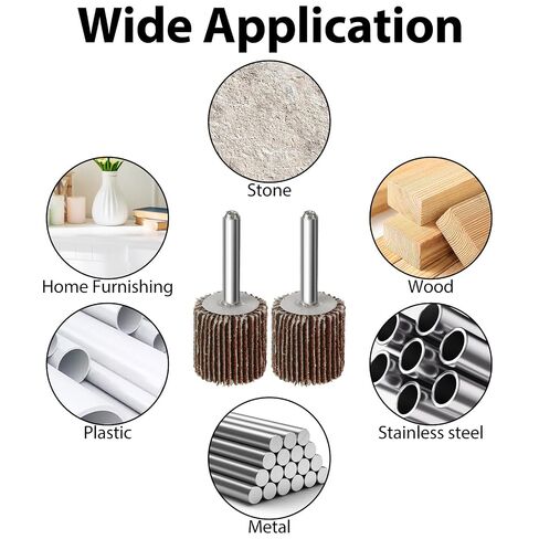 50 Pack Abrasive Flap Wheel Sande 1" x 1" x 1/4" Shank Flap Wheels, 80 Grit Aluminum Oxide Flap Wheel Sander for Drill in Kuwait