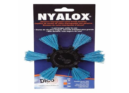 Dico 541-788-4 Mandrel Mounted Flap Brush Nyalox 4" D X 1/4" Aluminum Oxide Wheel Brush 240 Grit in Kuwait