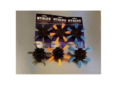 Dico 541-788-4 Mandrel Mounted Flap Brush Nyalox 4" D X 1/4" Aluminum Oxide Wheel Brush 240 Grit in Kuwait