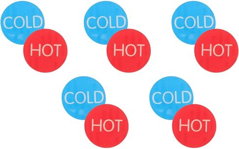 DECHOUS 5 Pairs Self-adhesive Acrylic Hot and Cold Water Signs for Faucets and Sinks Easy Installation Indoor and Outdoor Use Commercial Area Water Hot Cold Sign Stickers in Kuwait