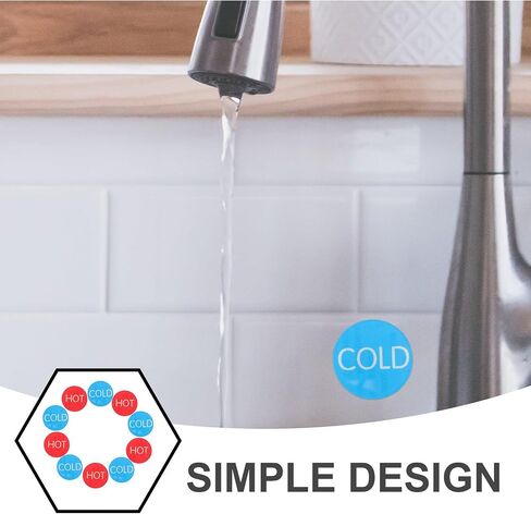 ibasenice Hot and Cold Water Signs Faucet Indicator Labels 5 Pairs Acrylic Self-adhesive for Indoor and Outdoor Use in Store and Commercial Area in Kuwait