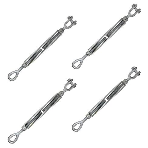 US Cargo Control 3/4 Inch x 12 Inch Jaw and Eye Galvanized Turnbuckle, Working Load Limit 5,200 Pounds, 4 Pack, Uses: Tower, Suspension, Mining, Rigging, Tensioning in Kuwait