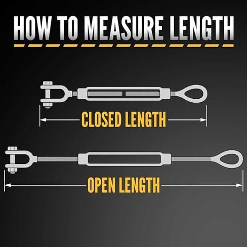 US Cargo Control 3/4 Inch x 12 Inch Jaw and Eye Galvanized Turnbuckle, Working Load Limit 5,200 Pounds, 4 Pack, Uses: Tower, Suspension, Mining, Rigging, Tensioning in Kuwait