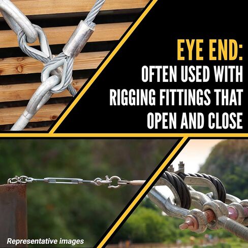 US Cargo Control 1 Inch x 12 Inch Eye and Eye Galvanized Turnbuckle, Working Load Limit 10,000 Pounds, Uses: Tower, Suspension, Mining, Rigging, Tensioning in Kuwait