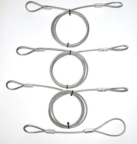 3/16" Steel Cable with Loops – 3 Pack of 6 ft Double-Looped Galvanized Utility Cables + Bonus 12" Loop for Equipment Tethering, Farm, Fence Repair & Workshop Use in Kuwait